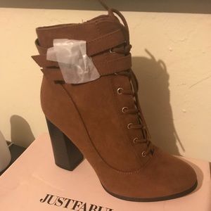 Brand new tan heeled boots